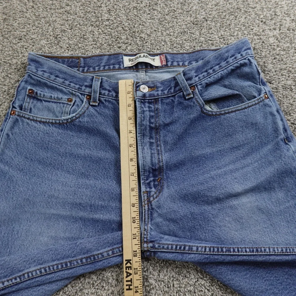 VTG Levis Jeans Mens 36X34 Dark Blue Denim Pants 505 Straight Fade Whiskered Y2K